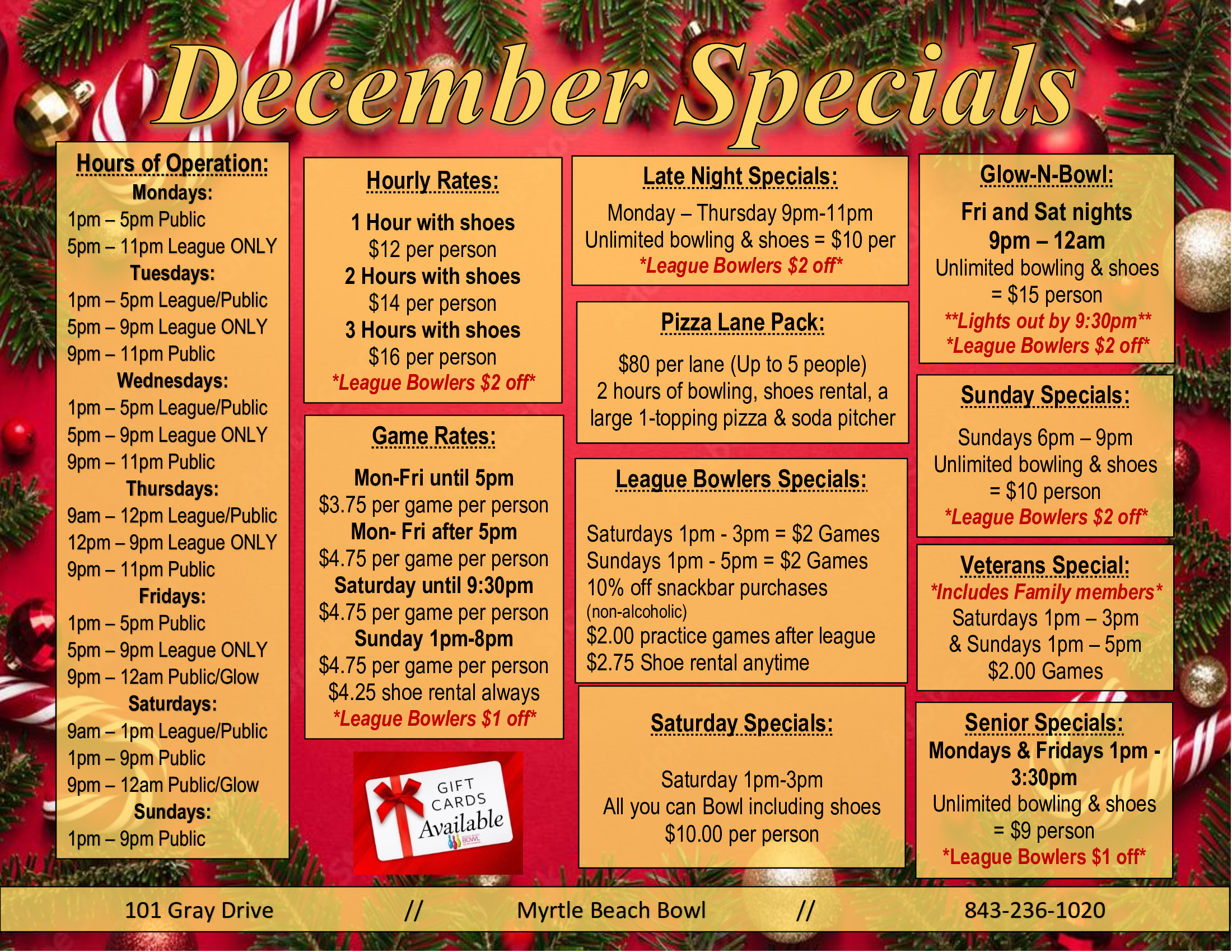 Monthly Specials